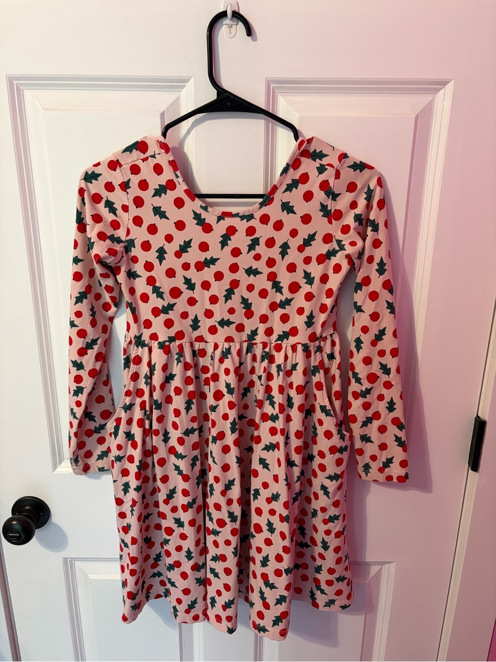 Hanna Andersson Red & Green Holly Dot Long-Sleeve Dress